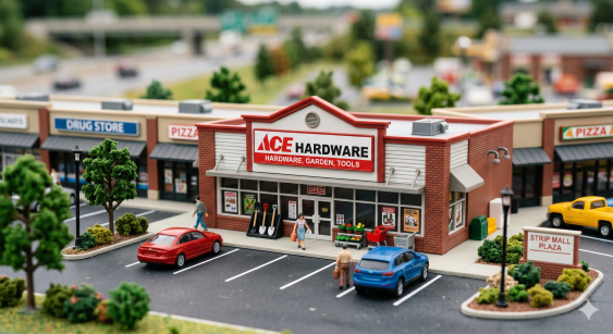 HO gauge - Ace Hardware in a shopping mall